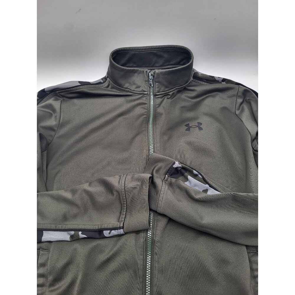 Under Armour Men's LG Camo Green Micro Track Jacket Full Zip Athletic Workout - Picture 9 of 10